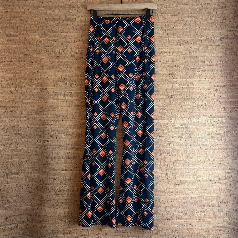 NWT Zara Geometric Stretch Flare Pants